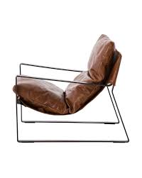 Peyton Chair Leather Sling Chair Leather Accent Chair Sling Chair