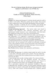 The how to design a kitchen page guides you through the whole process. Pdf The Role Of Kitchen Design Effectiveness In Improving Hotel Employees Performance Case Of Minia City