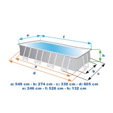 Con monoblocco filtro a sabbia da 4 m³/h. Piscina Fuori Terra Rettangolare 549x274x132 Intex Ultra Frame 26356