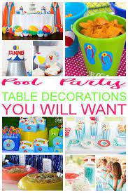 Setting up an actual tiki bar with coconut and pineapple cups filled with punch or lemonade is also a great addition to the pool party theme. Party Decoration Ideas