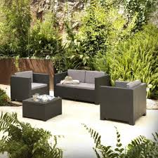 Salon de jardin 2 personnes en résine tressée coloris gris anthracite. Salon De Jardin Resine Pas Cher Salon De Jardin Resine Tressee