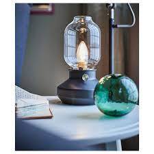 tarnaby table lamp with led bulb anthracite ikea in 2021 table lamp bulb led bulb
