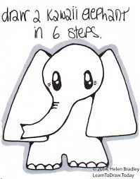 Kawaii Elephant How To Draw In 6 Steps Tekenen Knutselen