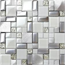 Glass tiles add instant sophistication to every space. Silver Metal And Glass Tile Backsplash Ideas Bathroom Brushed Stainless Steel Bravotti Com