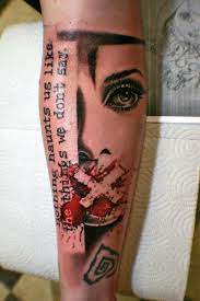 Artist Rainer Lillo Backbone Tattoo Art Gallery Estonia Tartu 372 58 36 99 09 Rainer Lillo Trash Polka Tattoo Trash Polka Tattoo Designs Trash Polka