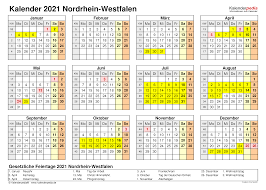 Januar (freitag) neujahr, neujahrstag (bundesweit). Kalender 2021 Nrw Ferien Feiertage Excel Vorlagen