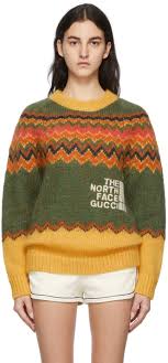 Gucci Green Yellow The North Face Edition Mohair Sweater Ssense