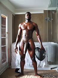Porn image of robot tanned skin athlete nude black gay fat created by AI