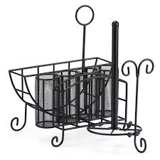 Gourmet basics by mikasa avilla picnic plate napkin and flatware storage caddy with paper towel holder, complete service, antique black 4.6 out of 5 stars 5,015 $26.32 $ 26. Storage For Cleaning Supplies Gift For Dad Steel Organizer With Paper Towel Holder Wood Handle Bbq And Picnic Caddy Dining Plates Utensil Caddy Omaia Multifunctional Caddy Grill Hooks Kitchen Dining