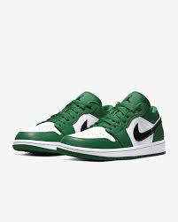 Nike Air Jordan 1 Low Pine Green Black White Air Jordan 1 Low Shoe Nike Com In 2020 Air Jordans Jordan 1 Low Jordan 1