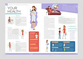 Provides tax benefits on premiums paid under section 80(d) of income tax act,. Your Health Booklet Colorful Vector Brochure Template With Text Blocks And Characters Flyer Layout A4 Pages With Young Woman And Female Doctor Healthcare Medical Advice Disease Prevention Idea Royalty Free Cliparts