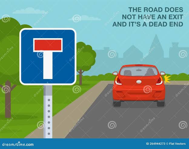 No through Road` Sign Meaning. Close-up View of Dead End Ahead Warning Sign  Stock Vector - Illustration of definition, outdoor: 264944273
