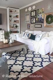 New Living Room Rug Shades Of Blue Interiors Cottage Style Living Room White Apartment Decor White Rooms