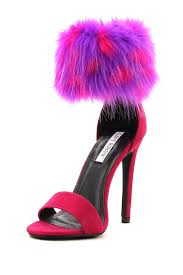 Cape Robbin Suzzy 188 Berry Faux Fur Ankle Cuff Suede Single Sole Stiletto Heels 9 Berry Walmart Com