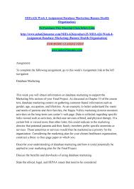 Mha 626 Week 4 Assignment Database Marketing Banner Health Organization By Singht Rock2 Issuu