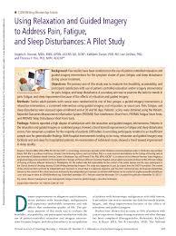 Pdf Using Relaxation And Guided Imagery To Address Pain Fatigue And Sleep Disturbances A Pilot Study