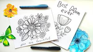 One thing most celebrations of mothers have in common is the gift of flowers, cards, candy, and the like. Diy Doodles Floral Cards For Mom Mothers Day Card Ideas Drawing Tutorial Youtube