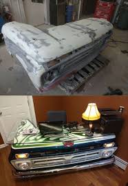 Dying Ford Truck Restored Into Office Desk Garage Furniture Car Part Furniture Car Furniture