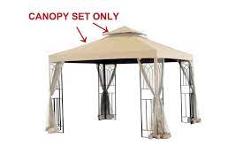 Sunjoy replacement canopy & sunshade for 10x10 ft easy set up wicker gazebo. Sunjoy Replacement Canopy Sunshade Tent For 10x10 Ft Ellesworth Gazebo Brown Walmart Canada