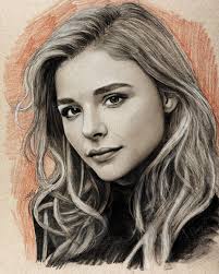 Here S My Drawing Of Chloegmoretz From Last Year Never Grow Tired Of Drawing Chloe And Her Amazing Feat Girl Face Drawing Portrait Drawing Human Face Drawing