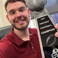 Could he be any prouder? Eddie Greer. Winner of our 2025 Fantasy Football  League!