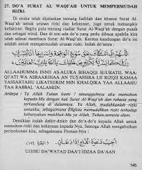 Amalan ini dikatakan mujarab dalam mendatangkan hajat terutamanya rezeki. Amalan Kerejekian Baca Surat Waqi Ah 3x Sehari Kaskus