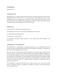 The equipment is particularly used for. Lab Report Jkr Probe Test Geotechnical Engineering Soil
