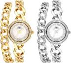 Amazon.com: JewelryWe Womens Rhinestone Wristwatch Gold Silver ...
