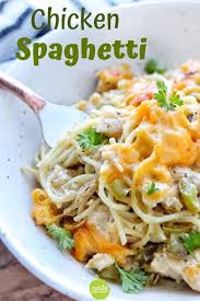 An Easy Healthy Chicken Pasta Recipe That S A Creamy Chicken Spaghetti Recipe Sure To Beco Chicken Spaghetti Recipes Can Chicken Recipes Chicken Pasta Recipes