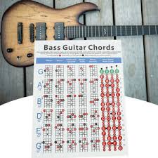 details about 4 strings electric bass guitar chord chart music instrument practice