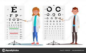 Ophthalmology Doctor Set Vector Female Male Medical Eye