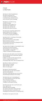 Creed By Steve Turner Poemist