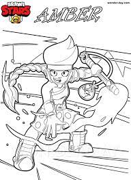 Amber continuously attacks enemies with her torch, dealing a little damage. Amber Brawl Stars Coloring Pages Print A New Brawler