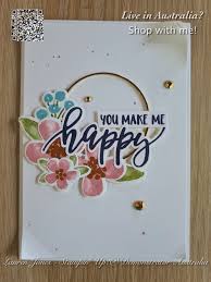 These kits are great for crafters who enjoy making qu Stampin Up Pretty Perennials Make Me Happy Card In 2021 Stamping Up Cards Cards Handmade Happy Cards