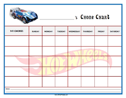 Hot Wheels Chore Chart Free Printable Allfreeprintable Com