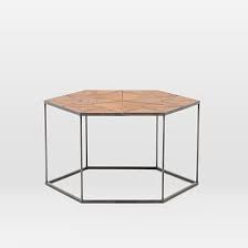 faceted wood hexagon coffee table interieur