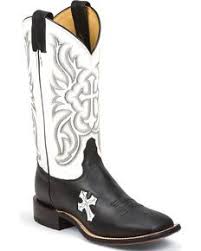 Black And White Cowboy Boots Womens Tony Lama Women S Royal Black Cow San Saba White Top Western Boots Square Toe Black Cowgirl Boots Square Toed Boots Western Boots