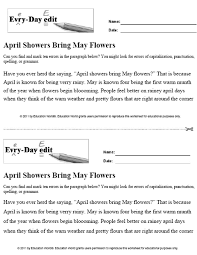 Education World Every Day Edit April Showers Bring May Flowers Editing Writing Transition Words