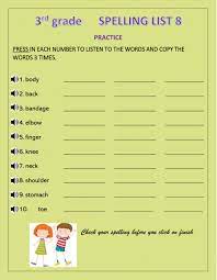 3rd grade dictation sentences are now included in each week's activity set: Spelling Practice Activity For 3rd Grade