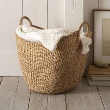 Curved Storage Baskets W Handles In 2020 Living Room Baskets Blanket Basket Large Storage Baskets