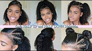 Half Up Half Down Hairstyles For Natural And Curly Hair Curly Hair Half Up Half Down Half Up Hair Cool Hairstyles