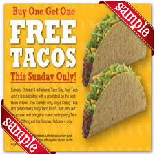 Taco John Printable Coupon December 2016 Taco John S Printable Coupons Tacos