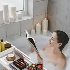Utoplike bathtub caddy tray, bamboo bath tub tray with adjustable arms, bath table holds books/tablets/cell phone/towels/foods (natural bamboo) 4.5 out of 5 stars 495 #1 best seller in bathtub trays Amazon Com Bathtub Caddy Tray For Luxury Bath Bamboo Waterproof Expandable Bath Table Over Tub With Wine And Book Holder And Free Soap Dish White Kitchen Dining
