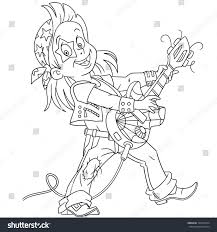 Coloring Page Of Cartoon Guitarist Of Rock And Roll Band Playing Music With His Electric Guitar Coloring Designs Coloring Books Coloring Pages Coloring Books