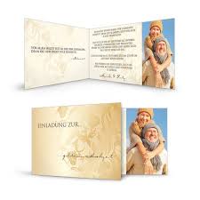 Auch die lieferung erfolgte nach ein paar tagen. Einladungskarte Zur Goldenen Hochzeit In Gold Und Creme Mit Foto Carinokarten