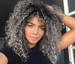 Pin By Jessica Smith On Bangs Color Dyed Curly Hair Curly Silver Hair Curly Hair Styles Naturally