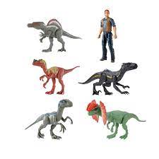 Conjunto de dinosaurios de dibujos animados. Jurassic World Dinosaurio Basico Plazavea Supermercado