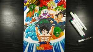 Free for commercial use no attribution required high quality images. Dragon Ball Z Movie Saga Poster Drawing A3 Size Original Art Ebay