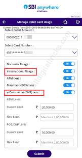 Once on the app, click on debit card services. How To Enable International Usage For Sbi Debit Card Alldigitaltricks