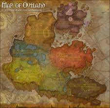 Map Of Outland The Burning Crusade World Of Warcraft World Of Warcraft World Of Warcraft Game Burning Crusade